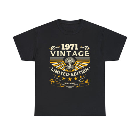 Vintage 1971 T Shirts for Men Retro Funny 1971 Birthday Big and Tall Tshirts Shirts for Men