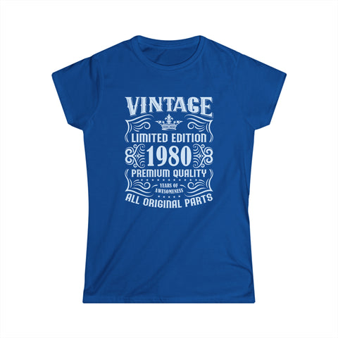 Vintage 1980 TShirt Women Limited Edition BDay 1980 Birthday Women Shirts