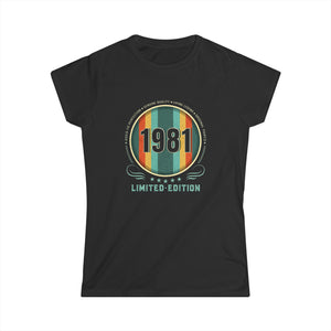 Vintage 1981 TShirt Women Limited Edition BDay 1981 Birthday Womens Shirts