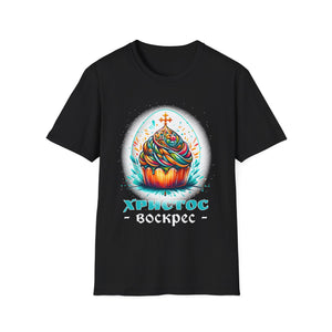 Russian Orthodox Church Cross Chrestos Voskres Pascha Easter Shirts for Men