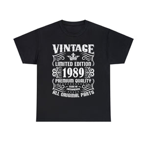 Vintage 1989 TShirt Men Limited Edition BDay 1989 Birthday Men Shirts Big and Tall Plus Size