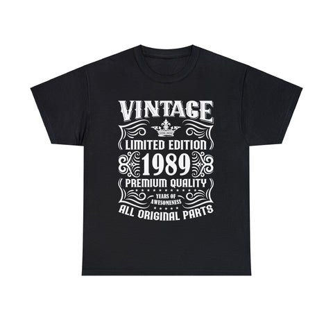 Vintage 1989 TShirt Men Limited Edition BDay 1989 Birthday Men Shirts Big and Tall Plus Size