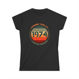 Vintage 1974 T Shirts for Women Retro Funny 1974 Birthday Womens T Shirts