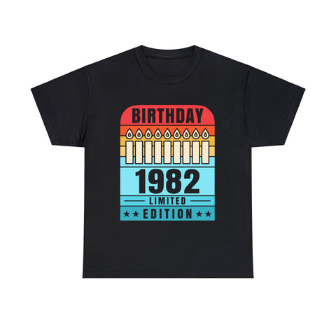 Vintage 1982 TShirt Men Limited Edition BDay 1982 Birthday Men Shirts Big and Tall Plus Size