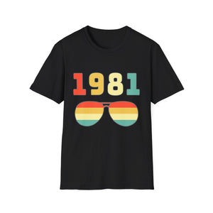 Vintage 1981 T Shirts for Men Retro Funny 1981 Birthday Men Shirts