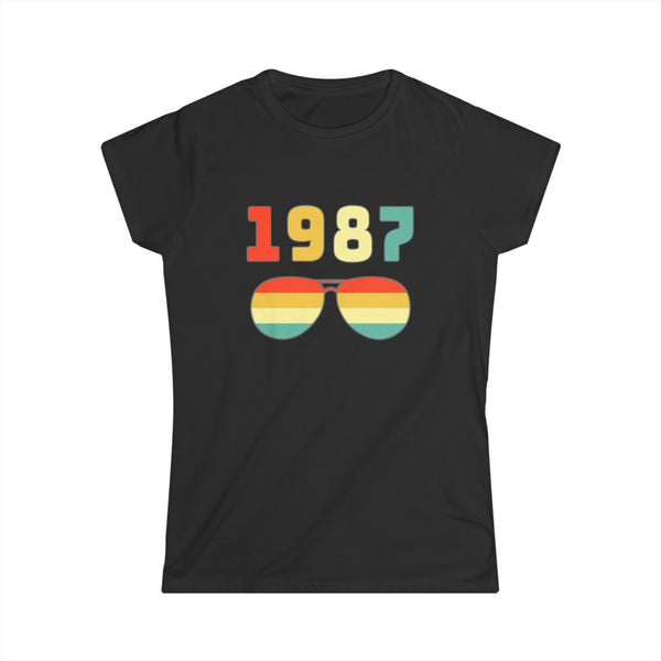 Vintage 1987 T Shirts for Women Retro Funny 1987 Birthday Women Shirts