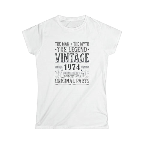 Vintage 1974 T Shirts for Women Retro Funny 1974 Birthday Women Tops