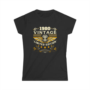 Vintage 1980 T Shirts for Women Retro Funny 1980 Birthday Womens T Shirts
