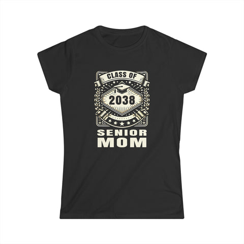 Senior 2038 Senior Mom Senior 2024 Parent Class of 2038 Womens T Shirts