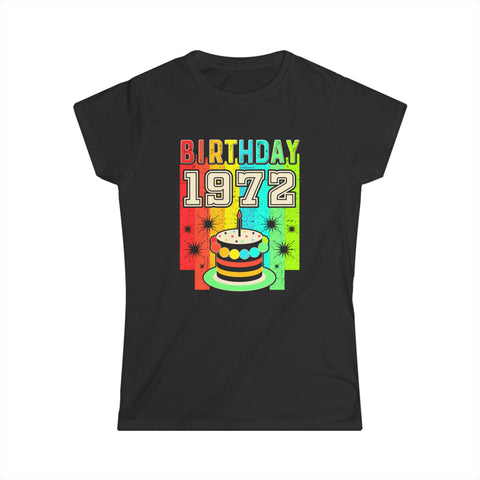 Vintage 1972 T Shirts for Women Retro Funny 1972 Birthday Womens T Shirt