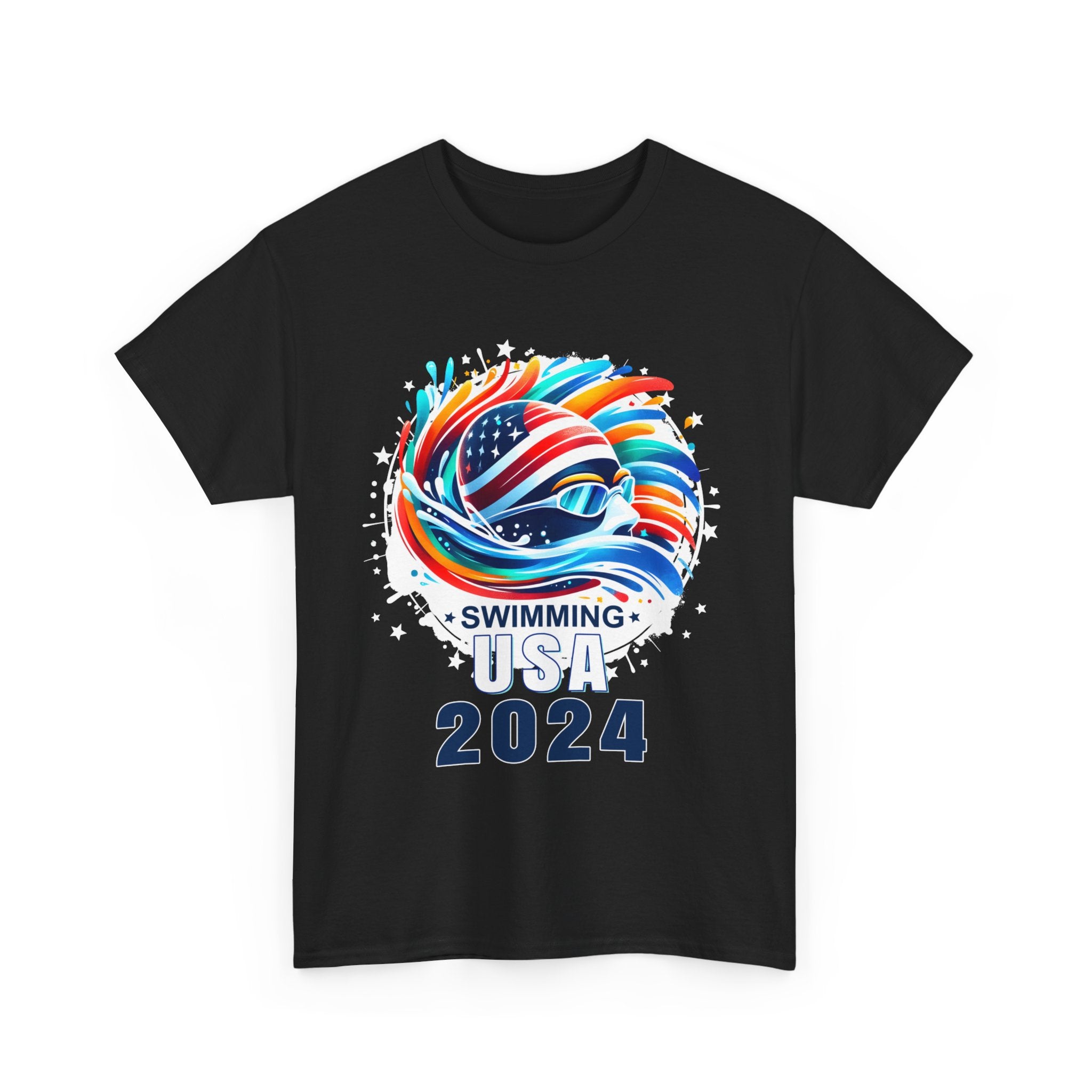 USA 2024 United States American Sport 2024 Swimming Shirts for Men Plus Size Big and Tall