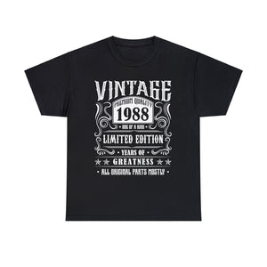 Vintage 1988 T Shirts for Men Retro Funny 1988 Birthday Shirts for Men Plus Size Big and Tall