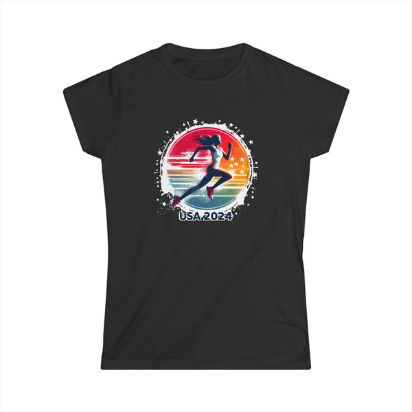 USA 2024 Go United States America 2024 USA Track and Field Shirts for Women