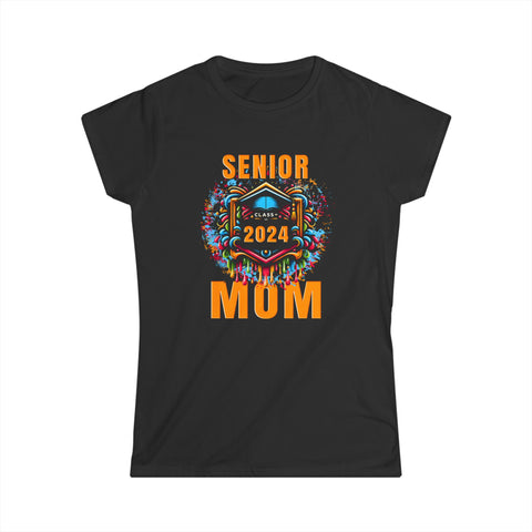 Senior Mom 2024 Proud Mom Class of 2024 Mom of 2024 Graduate Womens Shirts