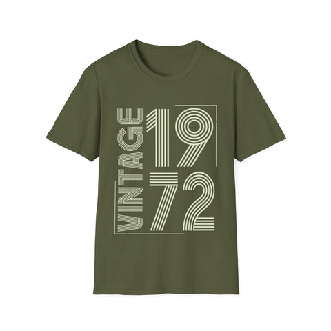 Vintage 1972 T Shirts for Men Retro Funny 1972 Birthday Mens Shirts