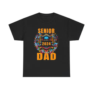 Senior Dad 2024 Proud Dad Class of 2024 Dad of 2024 Graduate Big and Tall Shirts for Men Plus Size