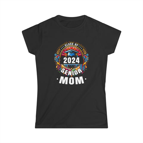 Proud Mom of a Class of 2024 Graduate 2024 Senior Mom 2024 Shirts for Women