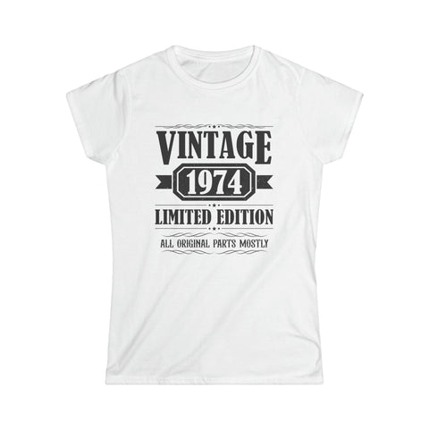 Vintage 1974 T Shirts for Women Retro Funny 1974 Birthday Womens T Shirt