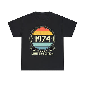 Vintage 1974 Limited Edition 1974 Birthday Shirts for Men Big and Tall Tshirts Shirts for Men