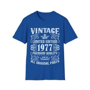 Vintage 1977 TShirt Men Limited Edition BDay 1977 Birthday Mens T Shirts