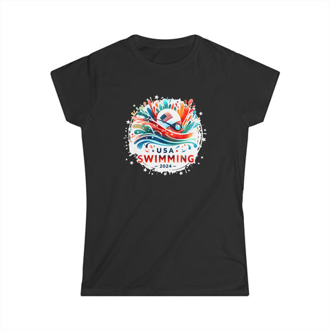 USA 2024 United States Athlete American Swimming 2024 USA Womens T Shirt