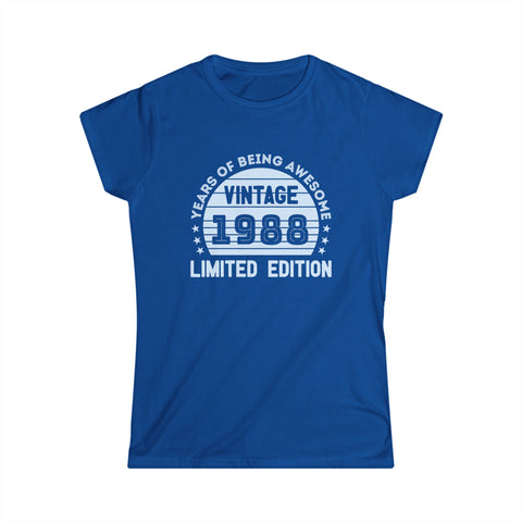 Vintage 1988 T Shirts for Women Retro Funny 1988 Birthday Women Shirts