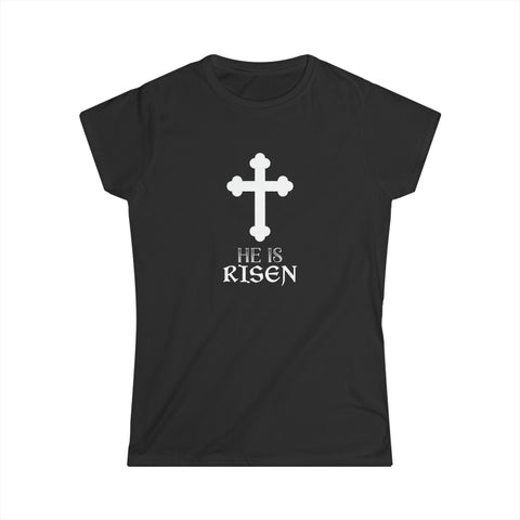 Christ is Risen Greek Russian Eastern Orthodox Pascha Easter Womens T Shirts