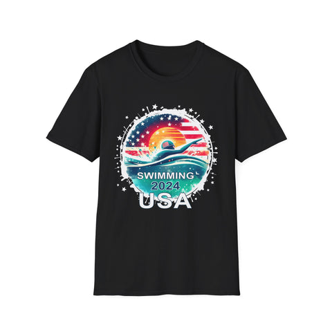 USA 2024 Summer Games Swimming America Swimming 2024 USA Mens T Shirt