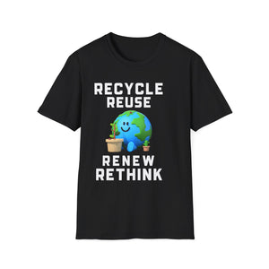 Earth Day Recycling Symbol Reuse Renew Rethink Recycle Shirts for Men