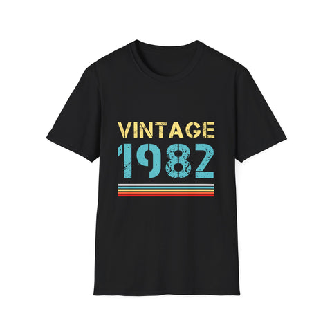 Vintage 1982 T Shirts for Men Retro Funny 1982 Birthday Mens Shirts