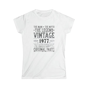 Vintage 1977 T Shirts for Women Retro Funny 1977 Birthday Shirts for Women