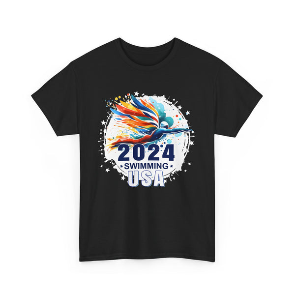 USA 2024 Summer Games Swimming 2024 USA Athlete Mens Shirt Plus Size Big and Tall