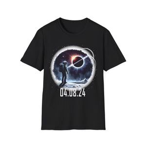 Space Shirt Astronaut Watching Solar Eclipse April 08, 2024 Mens T Shirts