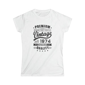 Vintage 1974 T Shirts for Women Retro Funny 1974 Birthday Shirts for Women
