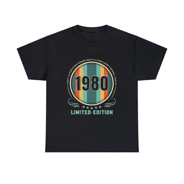 Vintage 1980 TShirt Men Limited Edition BDay 1980 Birthday Big and Tall Shirts for Men Plus Size