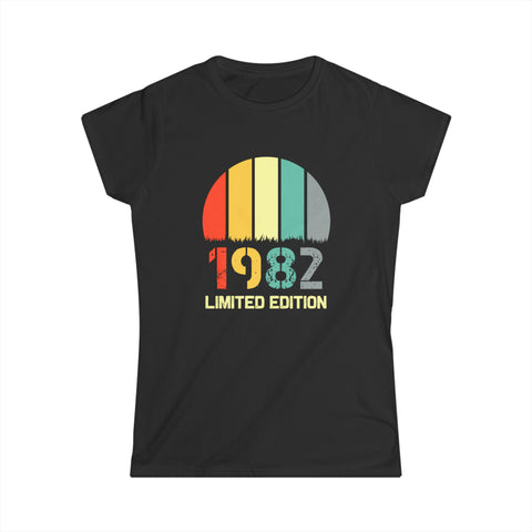 Vintage 1982 TShirt Women Limited Edition BDay 1982 Birthday Women Shirts