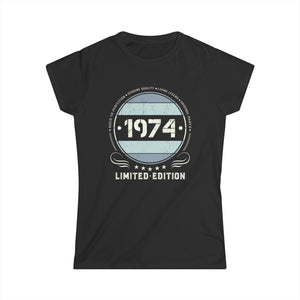 Vintage 1974 T Shirts for Women Retro Funny 1974 Birthday Shirts for Women