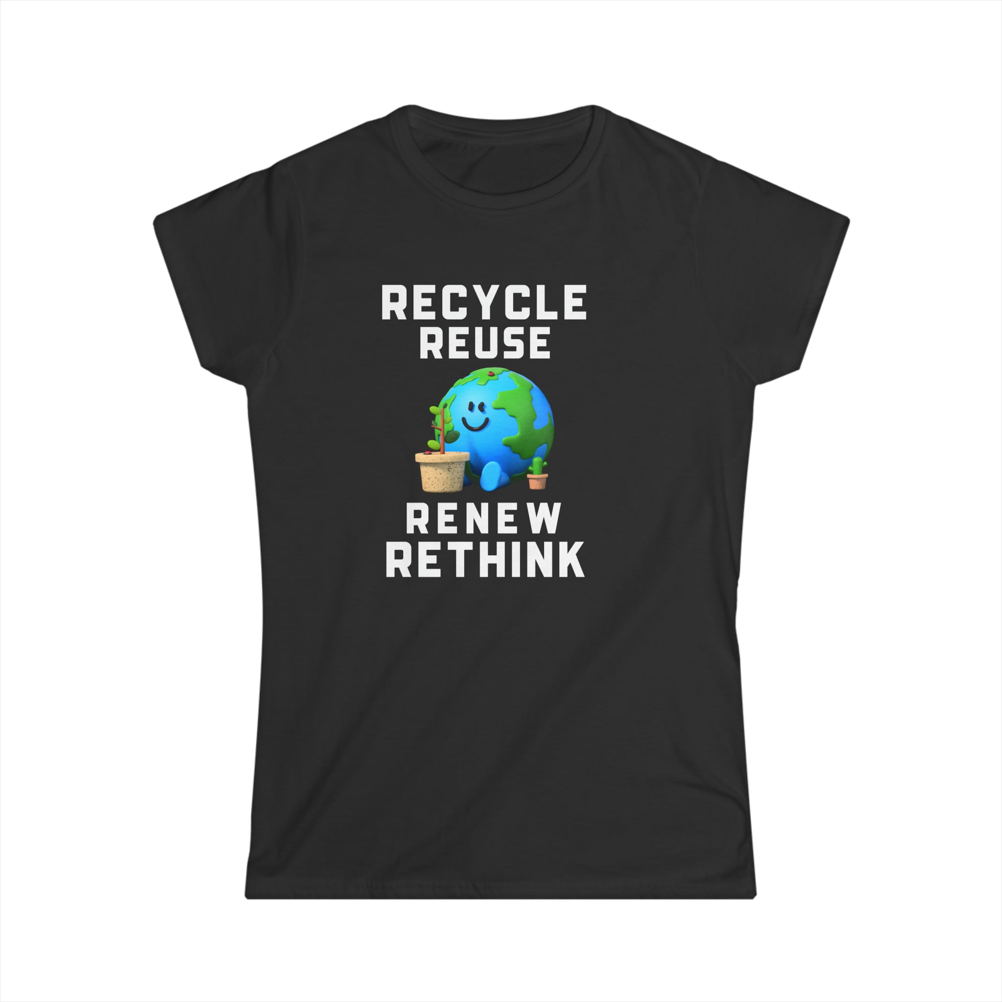 Earth Day Recycling Symbol Reuse Renew Rethink Recycle Shirts for Women