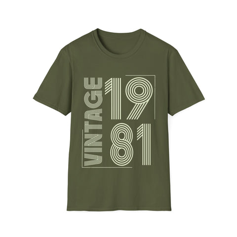 Vintage 1981 T Shirts for Men Retro Funny 1981 Birthday Shirts for Men