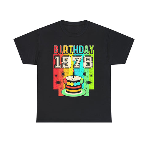 Vintage 1978 T Shirts for Men Retro Funny 1978 Birthday Mens Tshirts for Men Big and Tall
