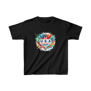 USA 2024 Summer Games Volleyball America Sports 2024 USA T Shirts for Boys