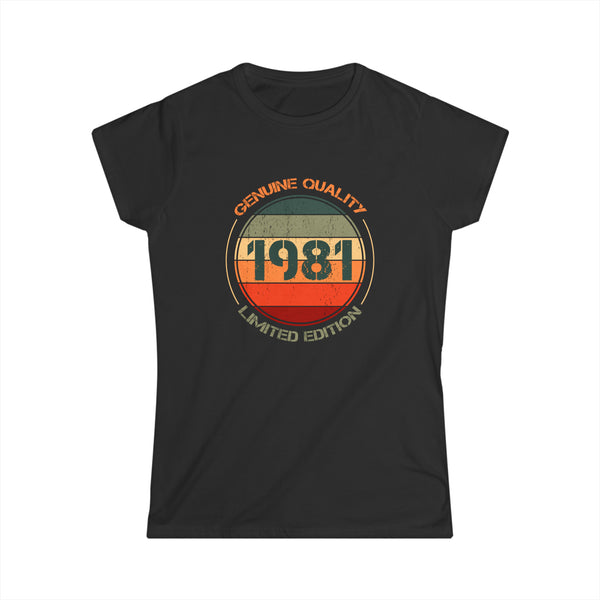 Vintage 1981 T Shirts for Women Retro Funny 1981 Birthday Womens T Shirt