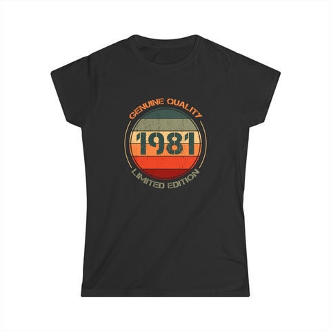 Vintage 1981 T Shirts for Women Retro Funny 1981 Birthday Womens T Shirt
