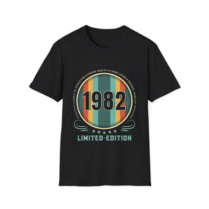 Vintage 1982 TShirt Men Limited Edition BDay 1982 Birthday Shirts for Men