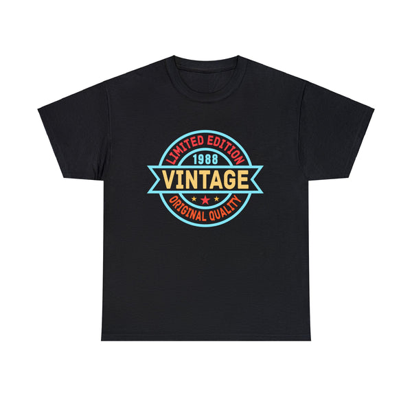 Vintage 1988 T Shirts for Men Retro Funny 1988 Birthday Big and Tall Shirts for Men Plus Size