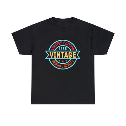 Vintage 1988 T Shirts for Men Retro Funny 1988 Birthday Big and Tall Shirts for Men Plus Size