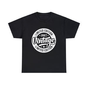 Vintage 1987 TShirt Men Limited Edition BDay 1987 Birthday Mens Tshirts for Men Big and Tall