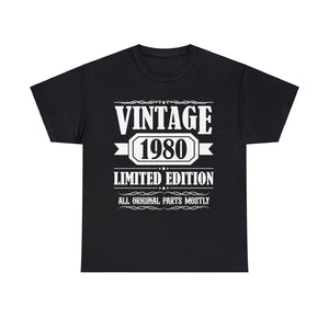 Vintage 1980 TShirt Men Limited Edition BDay 1980 Birthday Mens Shirt Plus Size Big and Tall