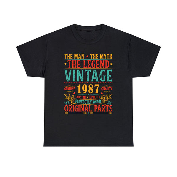 Vintage 1987 T Shirts for Men Retro Funny 1987 Birthday Shirts for Men Plus Size Big and Tall