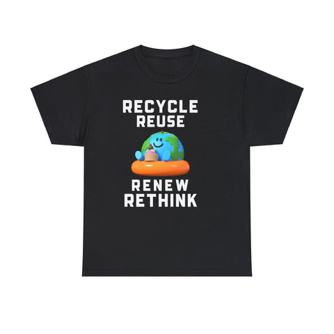 Earth Day Recycling Symbol Reuse Renew Rethink Recycle Big and Tall Shirts for Men Plus Size